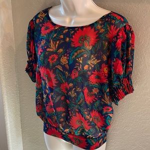 Lovely multi sheer floral blouse